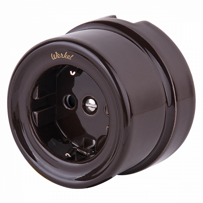 Розетка с заземлением Werkel Ретро коричневые a036807