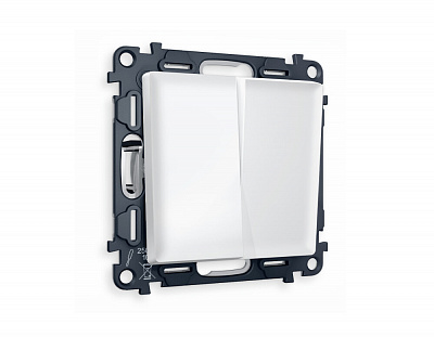 Комплект механизма 2-клавишного выключателя ALFA MA123010 Белый матовый QUANT