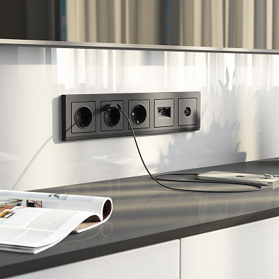 Розетка ТВ оконечная Werkel графит матовый a063109