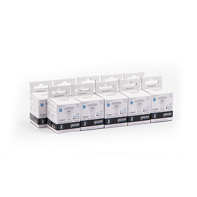 Лампа Gauss Elementary MR16 7W 550lm 4100К GU10 LED 13627 (2 шт)