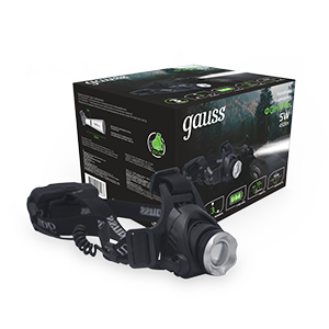 Фонарь налобный Gauss 5W 450lm Li-ion 2400mAh LED GF407