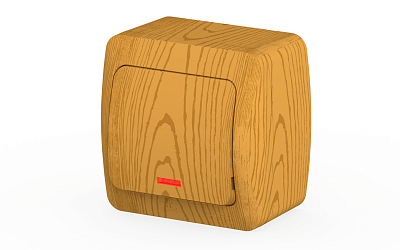 Выключатель одноклавишный с/п EL-BI ALSU бук 504-010700-201