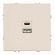 Розетка 2-местная USB + Type C (механизм), STEKKER Эмили, 250В, 20W, RST10-5115-08, кашемир, soft touch