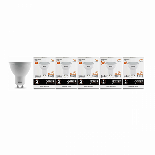 Упаковка светодиодных ламп 5 шт Gauss Elementary MR16 7W 530lm 3000К GU10 LED 13617