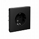 Розетка ArtGallery 16А с заземлением механизм карбон Schneider Electric GAL001043
