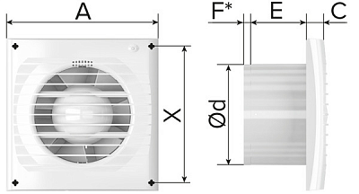 Вентилятор вытяжной ERA 5С с обратным клапаном