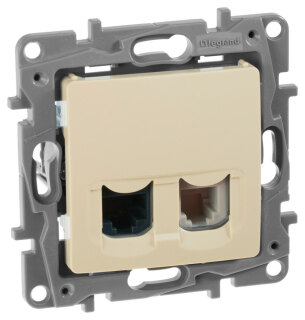 Розетка RJ11+RJ45 Cat.5 слоновая кость Legrand Etika 672352