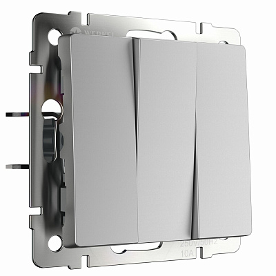 Выключатель трехклавишный Werkel серебряный матовый W1130065 a066803