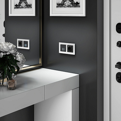 Сенсорный выключатель двухклавишный Werkel черный a057679