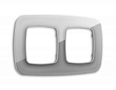 Рамка OMEGA Radian (Сталь Стекло органическое) на 2 поста OF320502