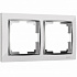 Рамка для розетки на 2 поста Werkel Snabb W0021901 хром;белая a051649
