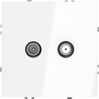 Розетка телевизионная оконечная встраиваемая VOLTUM S70  TV+SAT VLS060401, белый глянцевый