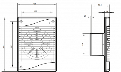 Вентилятор осевой вытяжной Standard 5ETF с световым фототаймером