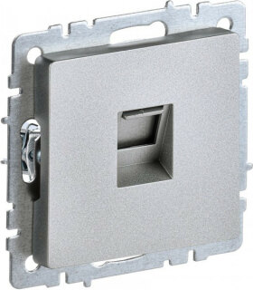 Розетка RJ45 IEK Brite кат.5E РК10-БрА алюминий BR-K10-1-K47