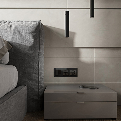 Розетка USB тип A+C Werkel черный акриловый a064044