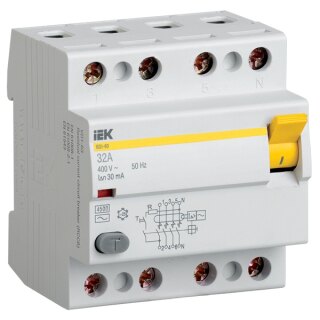 Устройство защитного отключения ИЭК 4Р IEK ВД1-63 16А 30мА тип АС