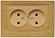 Розетка двойная б/з Zena береза 500-012700-908