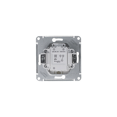 Переключатель 1 клавишный с подсветкой Glossa платина Schneider Electric GSL001263