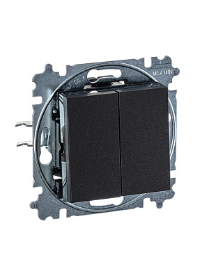 Переключать двухклавишный ABB Levit антрацит/дымчатый черный 2CHH595245A6063
