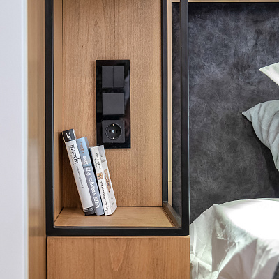 Выключатель двухклавишный проходной Werkel W1122008 черный a051621