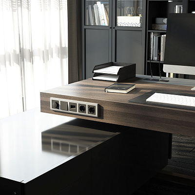 Накладка для розетки USB Werkel графит матовый a063113