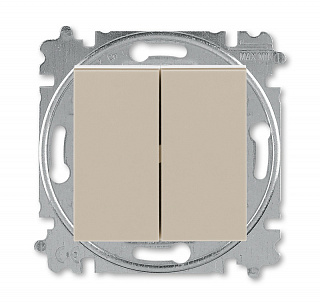 Выключать двухклавишный ABB Levit кофе макиато/белый 2CHH590545A6018