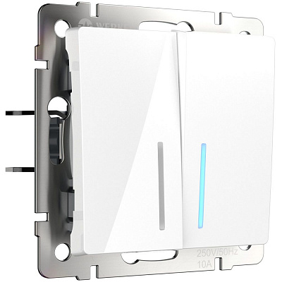 Выключатель двухклавишный с подсветкой Werkel W1120101 белый a051114