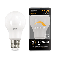 Лампа Gauss A60 11W 960lm 3000К E27 LED  102502111-D