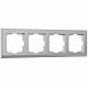 Рамка на 4 поста Werkel Stark W0041806 серебряная a050912