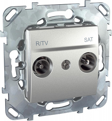 Розетка R-TV/SAT оконченая алюминий SE Unica Top MGU5.455.30ZD