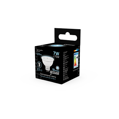 Лампа Gauss MR16 7W 630lm 4100K GU5.3 LED 101505207 (3 шт)