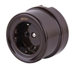 Розетка с заземлением и шторками коричневый Werkel W5671114 a051053