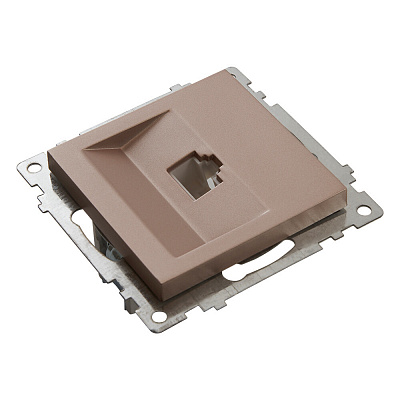Розетка компьютерная 1-местная RJ-45 (механизм), STEKKER Катрин GLS00-7107-02, шампань