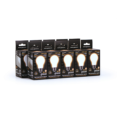 Лампа Gauss Filament А60 10W 820lm 2700К Е27 LED 102202110 (20 шт)