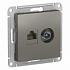 Розетка ТВ+RJ45 сталь SE AtlasDesign ATN000989