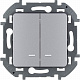Выключатель двухклавишный с подсветкой алюминий Legrand Inspiria 673632