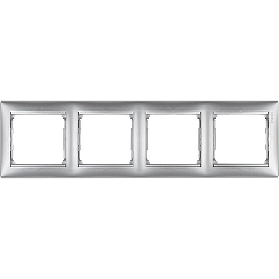 Рамка на 4 поста горизонтальная алюминий Legrand Valena Classic 770154