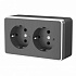 Розетка двойная с заземлением Werkel W5072104 графит a051342