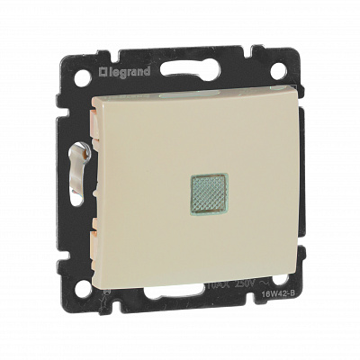 Переключатель на два направления с подсветкой бежевый Legrand Valena Classic 774326