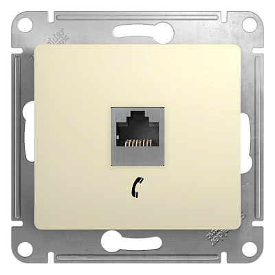 Розетка RJ11 бежевая SE Glossa GSL000281T