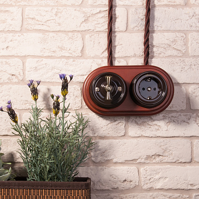 Переключатель одноклавишный Werkel W5612014 коричневый a051057