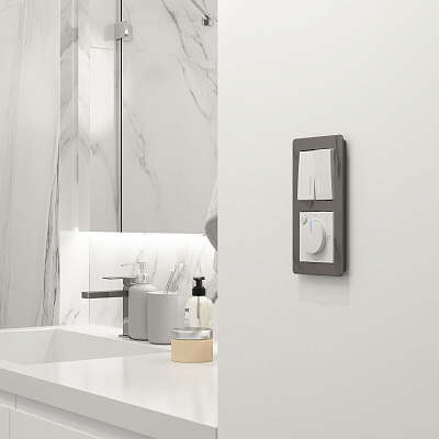 Выключатель двухклавишный проходной с подсветкой Werkel белый матовый a062402