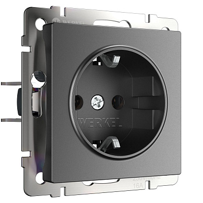 Розетка с заземлением Werkel графит матовый a063103