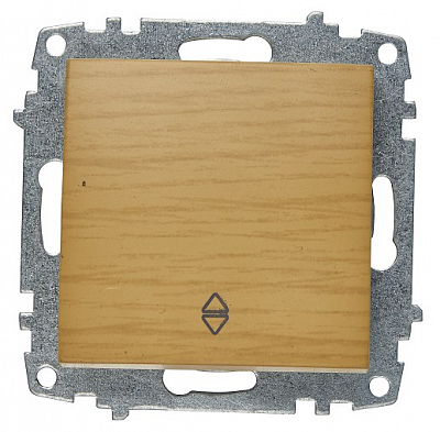 Переключатель одноклавишный Zena береза проходной 609-012700-209