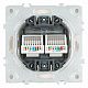 Розетка компьютерная 2-местная RJ-45 (механизм), STEKKER Эмили, RST00-5111-01, белый фарфор, soft touch