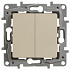 Переключатель двухклавишный слоновая кость Legrand Etika 672312