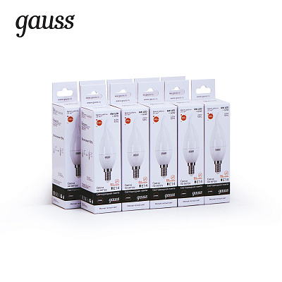 Лампа Gauss Elementary Свеча на ветру 6W 420lm 3000K Е14 LED 34116