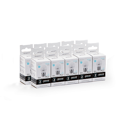 Лампа Gauss Elementary Шар 10W 730lm 4100K Е27 LED 53220