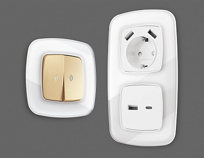 Рамка OMEGA Radian (Белый Стекло органическое) на 1 пост OF320101