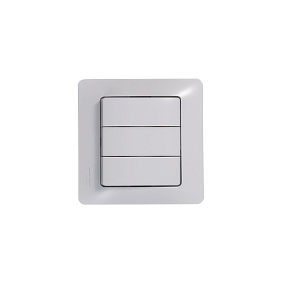 Выключатель трехклавишный белый SE Glossa GSL000131